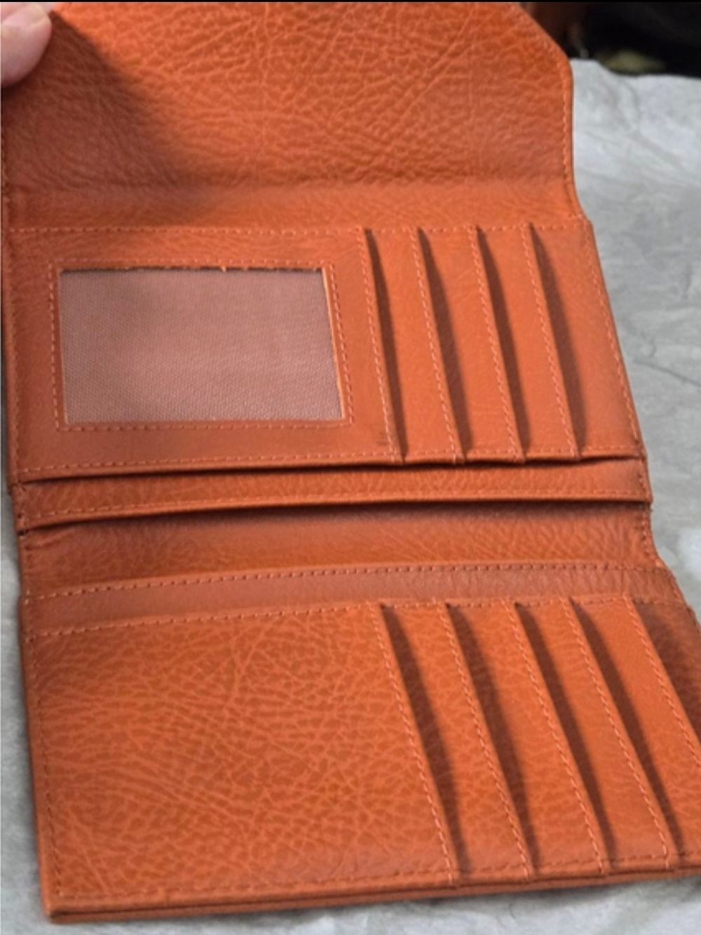 Matt & Nat Women's Tri-fold Envelope Clutch Wallet - Rust Brown/Pumpkin Spice - Picture 7 of 8